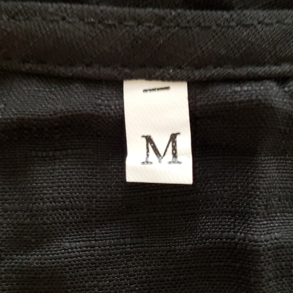 Summer Beach Casual V Neck Sundress w/Pockets in Black w/White Buttons Size M - Picture 3 of 7